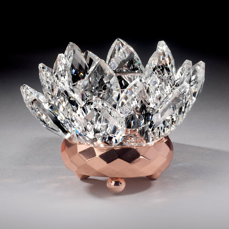 Crystal Lotus Votive Holder – Copper