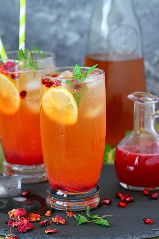 Stay Cool This Summer With Pomegranate Rose Iced Tea
