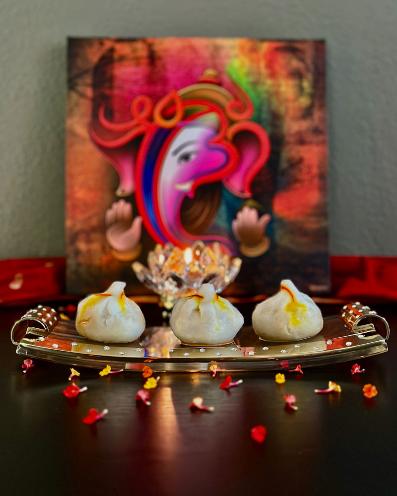 GitaDini Ganesh Canvas Steamed Modak